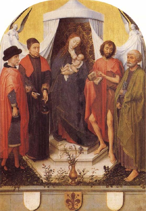 Roger Van Der Weyden Madonna with Four Saints France oil painting art